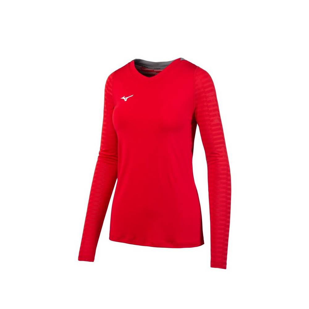 Maglia Mizuno United Long Sleeve Donna - Rosse - 83069-SPFN